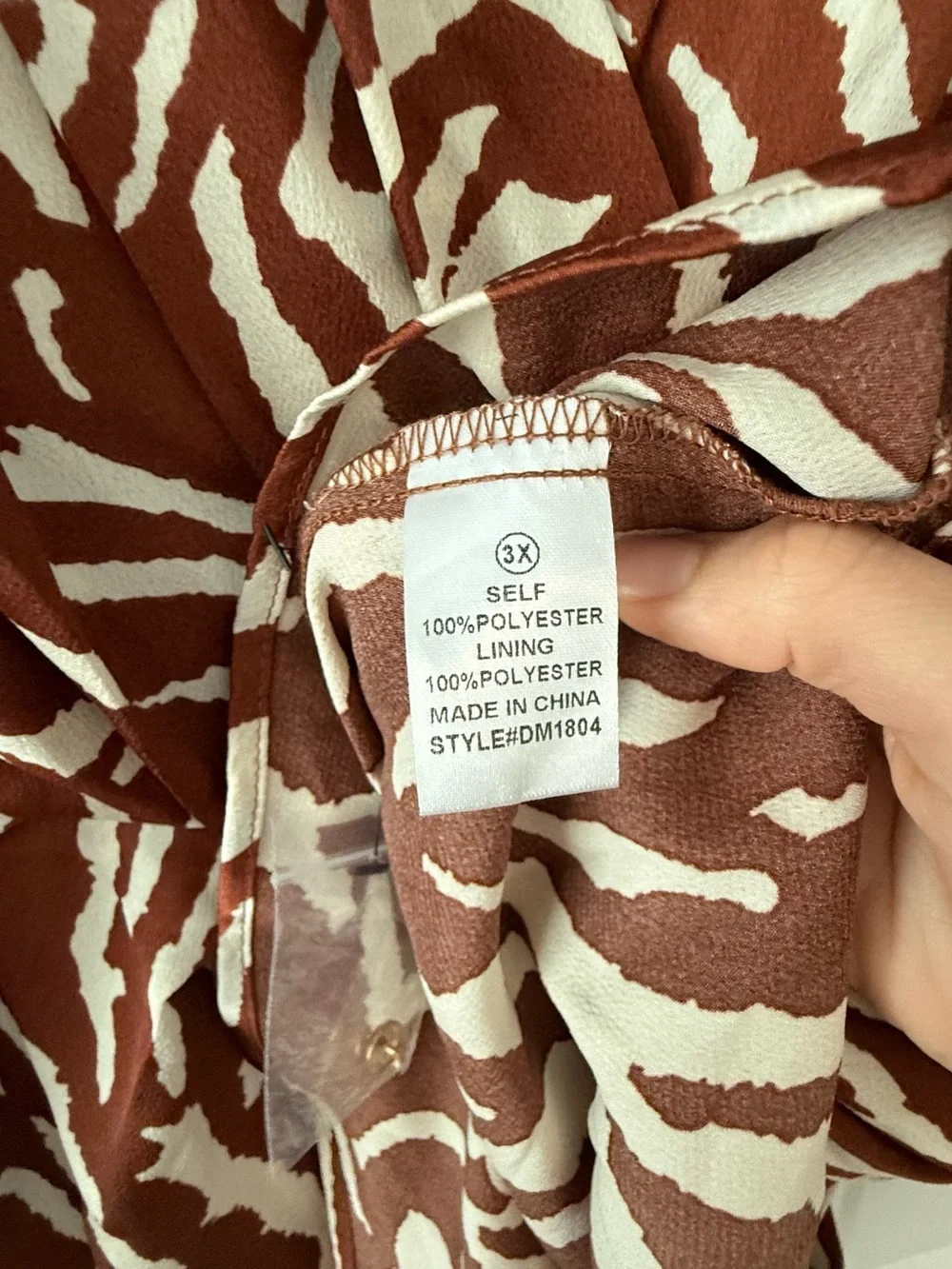 Michael Kors Brown & White Animal-Print Wrap Mini Dress